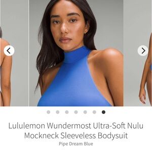 Lululemon Blue Mockneck Sleeveless Bodysuit